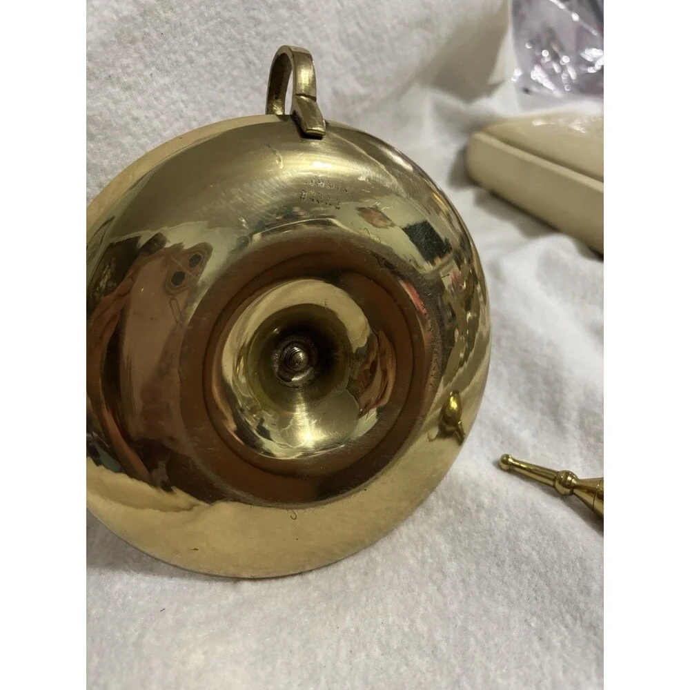 Vintage Heavy Solid Brass Chamberstick Candle Holder w Snuffer India